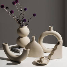 Nordic grés cerâmica vaso decoração moderna simples flores secas arranjo casa sala de estar arte decoração 2024 - compre barato