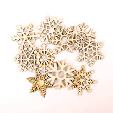 Christmas Snowflake Pattern Wooden Scrapbooking Collection Craft Handmade DIY Accessory Home Decoration DIY 50mm 10pcs 2024 - buy cheap