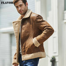 New Men's Real Leather Jacket Faux Fur Collar Genuine Leather Jacket 2024 - buy cheap