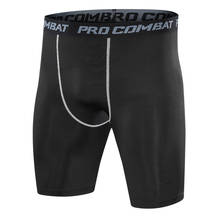 Short masculino fitness de verão com compressão elástica, calça curta esportiva justa para academia, ciclismo, corrida 2024 - compre barato