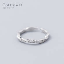 Colusiwei-Anillo de Plata de Ley 925 para mujer, sortija con giro elegante, regalo para novia, joyería de compromiso 2024 - compra barato