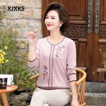XJXKS Delicate embroidery women sweater 2020 autumn winter new high-quality wool knitted sweater women pullover 2024 - buy cheap