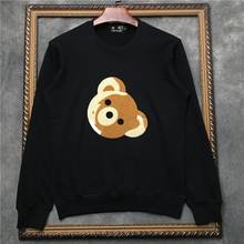 Men's 100% Cotton Black and White Pullover With Embroidery Bear Head Sweatshirt Men Sweaterwear DD|41935D535 2024 - buy cheap