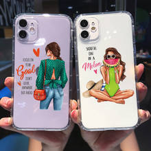 PUNQZY Summer Girl Transparent Phone Case For iPhone 13 11 12 Pro Max XR XS X 8 Holiday Gifts for Mom Cute Lover Soft TPU Cover 2024 - buy cheap