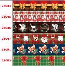 16mm-75mm Christmas Series Cartoon  Dog Printed Grosgrain/Foe Ribbon Car Snowman DIY Hair Bands Party Decor 50yards/roll 2024 - buy cheap