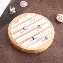 Anel redondo de madeira para exibição de anéis, bandeja organizadora de joias, mostruário para caixa de loja, 1 peça 2024 - compre barato