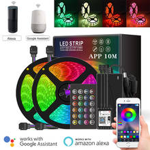 Tiras de luces LED RGB, cinta de neón de 5M, 10M, 15M, 20M, Wifi, aplicación de Control remoto, 5050, 12V, 220V, Compatible con Alexa y Google Home Decor 2024 - compra barato