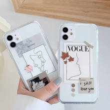 Artistic Face Letter Phone Case For iPhone 12 Mini 11 Pro Max SE2020 X XR XS Max 7 8 Plus Case Transparent Soft Silicone Cover 2024 - купить недорого