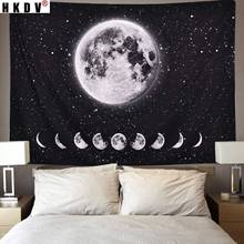 HKDV Moon Phase Tapestry Wall Hanging Fabric Mural Background Cloth Wall Rugs Towel Beach Blanket Dorm Living Home Decor 2024 - buy cheap