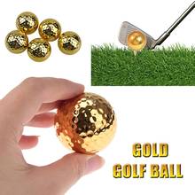 Bola de golfe 45g, requintado, banhado a ouro, conjunto de bola de treinamento, camada dupla, borracha sintética 2024 - compre barato