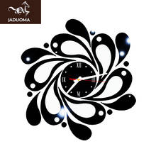 JADUOMA 3D настенные часы наклейки акриловые DIY креативные бесшумные зеркальные круглые вихревые декоративные настенные часы для гостиной современный дом 2024 - купить недорого