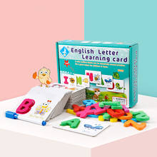 Letras en inglés y 26 tarjetas de aprendizaje, rompecabezas de palabras del alfabeto, juguete cognitivo para bebé, juguetes de Educación Temprana, 26 Uds. 2024 - compra barato