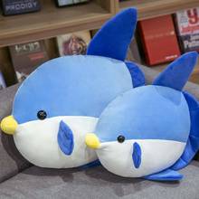 1 pçs macio sunfish dos desenhos animados do mar brinquedo de pelúcia animais de pelúcia vida marinha azul peixe travesseiro boneca macio decoração para casa presente das crianças 2024 - compre barato