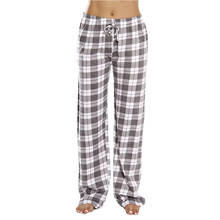 100% Cotton Jersey Women Plaid Pajama Pants Sleepwear 2024 - buy cheap