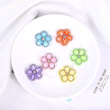 18Pcs/Lot 2.4cmPadded Acrylic Rhinestone Flower Applique For DIY Clothes Crafts Shoes Hat Sewing Patches Headwear Decor Patches 2024 - buy cheap