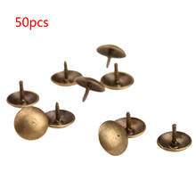 50Pcst Antique Brass Upholstery Nail Decorative Upholstery Tacks Stud Wooden Box Case Furniture Nails Pushpin Doornail 9x6mm 2024 - buy cheap