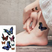 Pegatinas de tatuaje temporal a prueba de agua, 3D arte corporal, mariposa, insectos, animales, tatuajes falsos, Flash, para niñas, mujeres, hombres y niños 2024 - compra barato