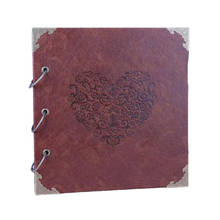 16 Inch DIY Wedding Guest Book Heart-Shaped Leather Cover Scrapbook DIY Photo Album for Baby Wedding 2024 - buy cheap