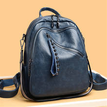 Multifunction Women Backpack High Quality Leather Shoulder Bags For Girls Rivet Female Travel Backpack Luxury Backpacks Mochilas 2024 - buy cheap