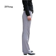 Men Flared Boot Cut Trousers No Lroning Required Business Casual British Office Slim Comfortable Formal Bottom White Suit Pants 2024 - buy cheap