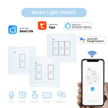 Tuya Smart life EU Wifi Smart Light Switch Glass Screen Touch Panel  Wireless Wall Switches with Alexa Google Home 1/2/3 Gang 2024 - buy cheap