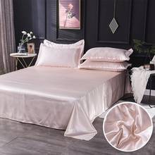 Lençol de cama de cetim de luxo, 40 unidades, sólido, protetor, colchão, branco, preto, liso, sedoso, queen, king, casal 2024 - compre barato