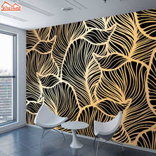 Abstract Golden Line 3d Wall Paper Mural Wallpaper Wallpapers for Living Room Glitter Wall Papers Home Decor Contact Murals Roll 2024 - compre barato