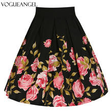 Clearance Summer A Line Vintage Floral Skirt 50s Pin up Style Rockabilly Swing Skirts Women Retro High Waist Midi Skirt 3XL 4XL 2024 - buy cheap