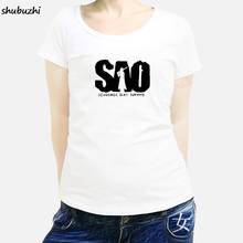Sword Art онлайн аниме SAO Kirito аниме женская футболка крутая повседневная женская футболка с надписями Новая модная футболка свободный размер sbz3425 2024 - купить недорого