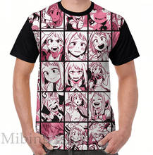 Camiseta con estampado divertido para hombre y mujer, camisetas con estampado Uraraka Ochako, camiseta estampada con cuello redondo, camisetas informales de manga corta 2024 - compra barato