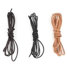 Cordón de cuero redondo de 5m, cuerda de cuero genuino para la fabricación de joyas DIY, collar, pulsera, cuerda de diámetro 1/1.5/2/3mm, venta al por mayor 2024 - compra barato