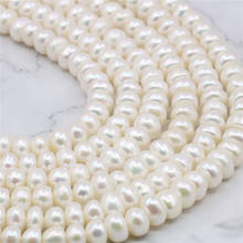 6*8MM White Freshwater Akoya Pearl Shell Pearls Loose Beads Women Jewelry Semi-finished Necklace Natural Stone Wholesale Price 2024 - buy cheap
