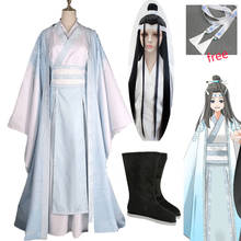 Novo lan wangji fantasias cosplay mo dao zu shi original lanzhan antigo hanfu perucas grandmaster de trajes de cultivo demoníaco yh 2024 - compre barato