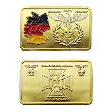 Deutsche Iron Cross Eagle 24k Gold Plated Bullion Bar German Map Bundesrepublik Gold Bar Custom For Promotion 2024 - buy cheap