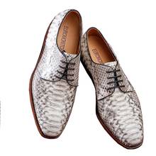 ourui true  Python skin male  business  leather shoes  white  lace-up  contracted Single shoes  male men dress shoes 2024 - buy cheap
