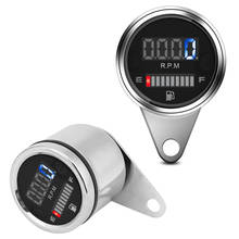 Universal 12V 2 In 1 Motorcycle Digital LED Speedometer Tachometer Oil Fuel Gauge Fully Electronic Digital Display 2024 - buy cheap