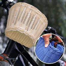 Cesta de mimbre para manillar delantero de niños, cesta tejida a mano para bicicleta, para niños y niñas 2024 - compra barato