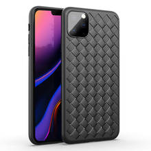 For iPhone 11 Pro Max Case Luxury Grid Weave Soft Silicone Protective Cover for iPhone X Xs Max XR 6 6S 7 8 Plus 5 5S SE Cases 2024 - купить недорого