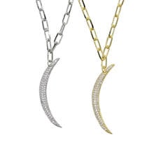 Collar con colgante de Luna para mujer, cadena de oro de 35 + 10cm, color plateado, joyería 2024 - compra barato