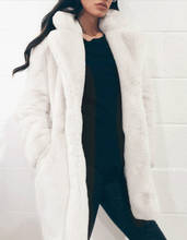 2020 зимнее меховое пальто для женщин, плотное теплое свободное плюшевое пальто из искусственного меха, женское однотонное пушистое пальто с длинным рукавом, куртки плюс размера 4XL 2024 - купить недорого