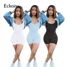 Echoine Women Summer Sexy solid U-neck halter loose tank top jumpsuit Casual Sports Bodysuit Party Club Playsuit Outfits Rompers 2024 - buy cheap