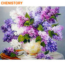 CHENISTORY Frame 60x75cm DIY Painting By Numbers Violet Flowers Kit Modern Wall Art Painting Canvas By Numbers Draw For Home Art 2024 - buy cheap