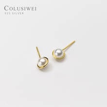 Colusiwei Trendy 100% 925 Sterling Silver Cute Shell Pearl Stud Earrings for Women Sterling Silver Jewelry Fashion Girls Gift 2024 - buy cheap