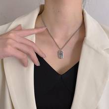 Retro Cross Square Tag Pendant Necklace for Women Couples Punk Hip Hop Fashion Trend Clavicle Chain Jewelry Party Gifts SAN264 2024 - buy cheap