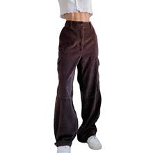 Pantalones de pana para adolescentes, ropa urbana independiente, holgados, de cintura alta, color marrón, Vintage, novedad 2024 - compra barato