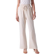 Женские эластичные хлопковые брюки с карманами, удобные и свободные широкие брюки с высокой талией 2024 - купить недорого