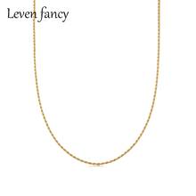 Twisted Rope Chain Necklace Fashion Party Jewelry for Women Birthday Gifts Gold Over Real 925 Sterling Silver Choker 2024 - buy cheap
