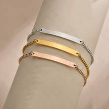 Pulseiras e braceletes de aço inoxidável, minimalista, em branco, ajustável para mulheres, 2020 2024 - compre barato