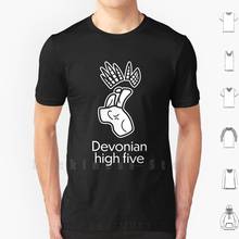 Devonian alta cinco (variante de t escuro) t camisa de algodão diy tamanho grande S-6xl devonian mão tetrapod ossos alta cinco acanthostega 2024 - compre barato