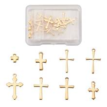 Pandahall 1 Set Cross Shape 304 Stainless Steel Charms Pendants for Jewelry Making DIY Bracelet Necklace Craft Finding 2024 - buy cheap
